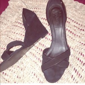 Black suede wedge  J. Crew